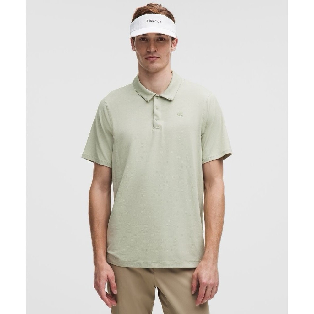 Lululemon Polo Shirt Mens Green Evolution Performance Stretch Active